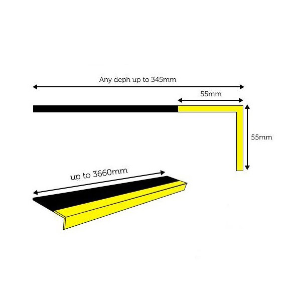 Anti Slip Heavy Duty Black Stair Tread Cover For Stairways